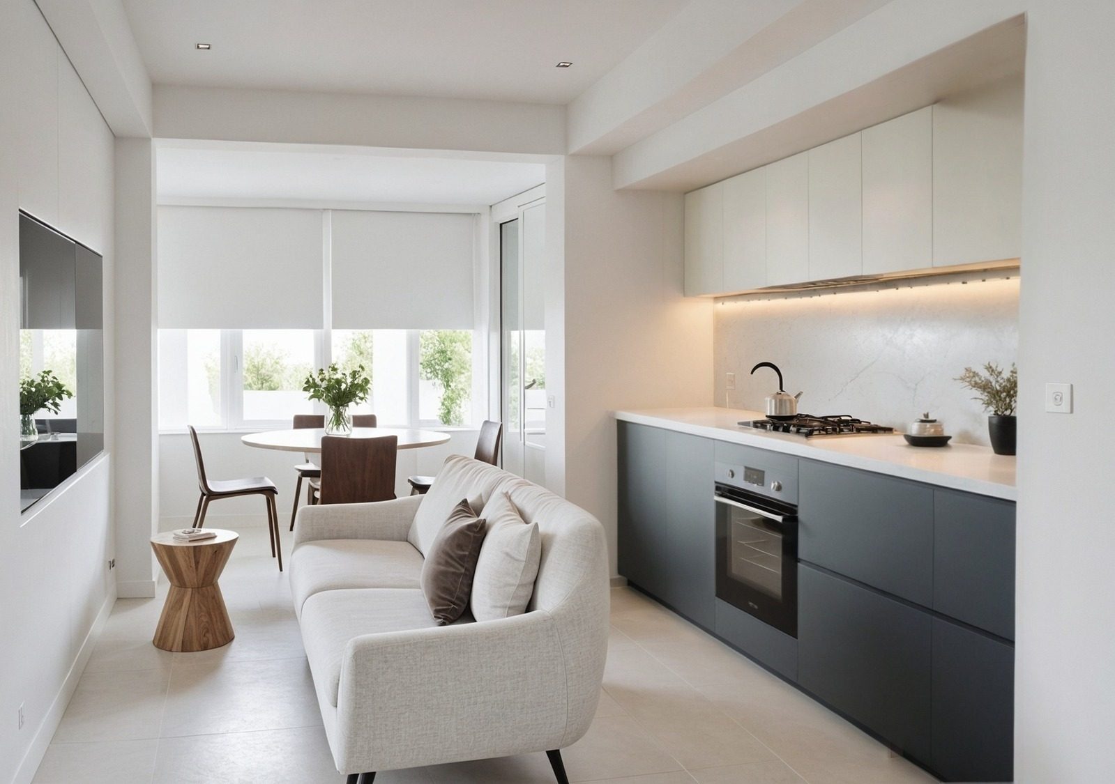 Salón cocina terminado de la vivienda