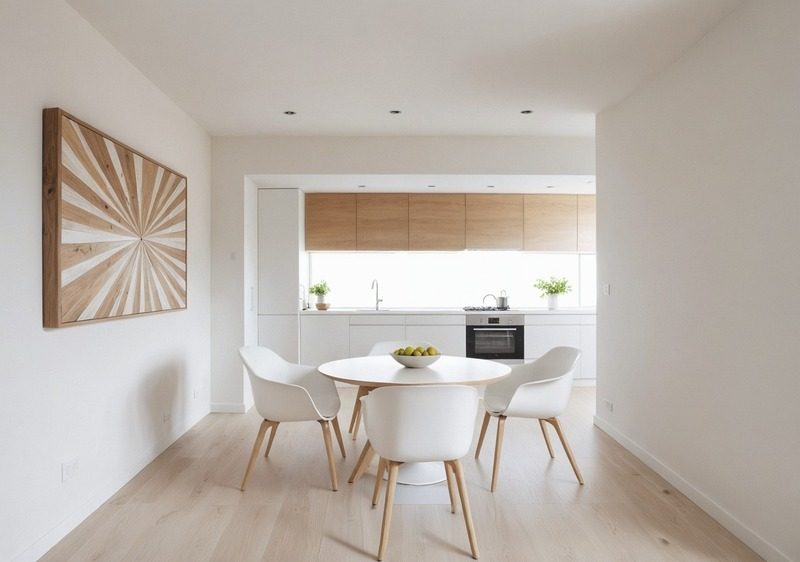 Comedor blanco minimalista